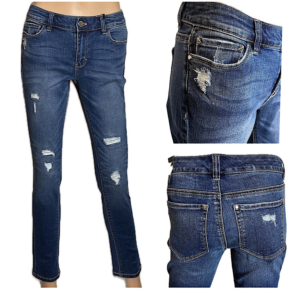 WHBM SKINNY DESTRUCTED JEANS